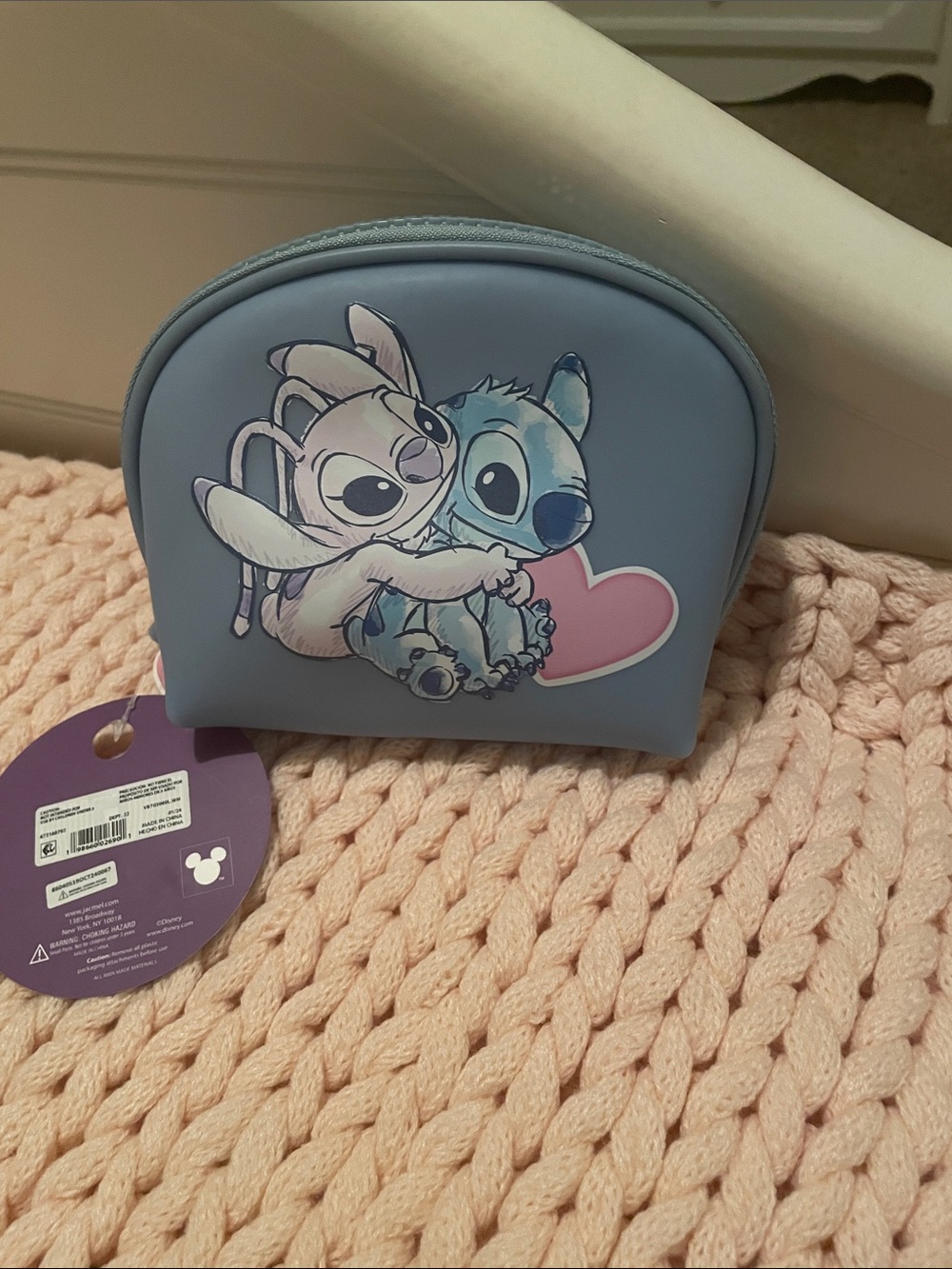 Disney Stitch & Angel Make Bag Light Blue